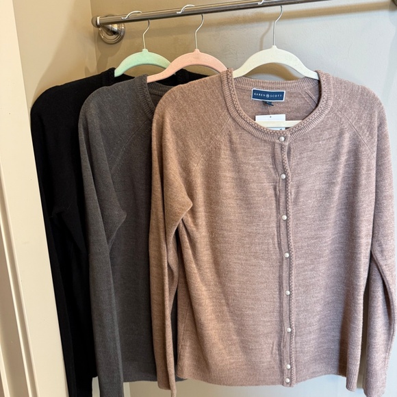 Lot of 4 Cardigans M/L NWOT Black, Gray, Camel - Picture 3 of 7